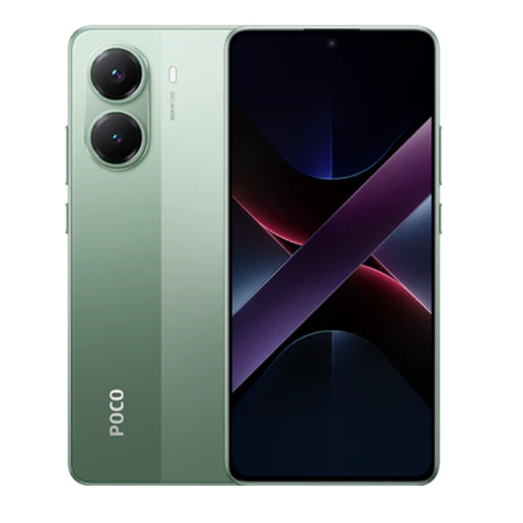 POCO x7 pro 5g pametni telefon zelen z dvojnima kamerama in velikim zaslonom
