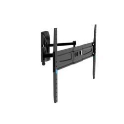 Meliconi stenski nosilec za TV, črn, poševni pogled z iztegnjenim nosilcem