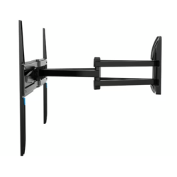 Meliconi stenski nosilec za TV, črn, stranski pogled z iztegnjeno teleskopsko roko