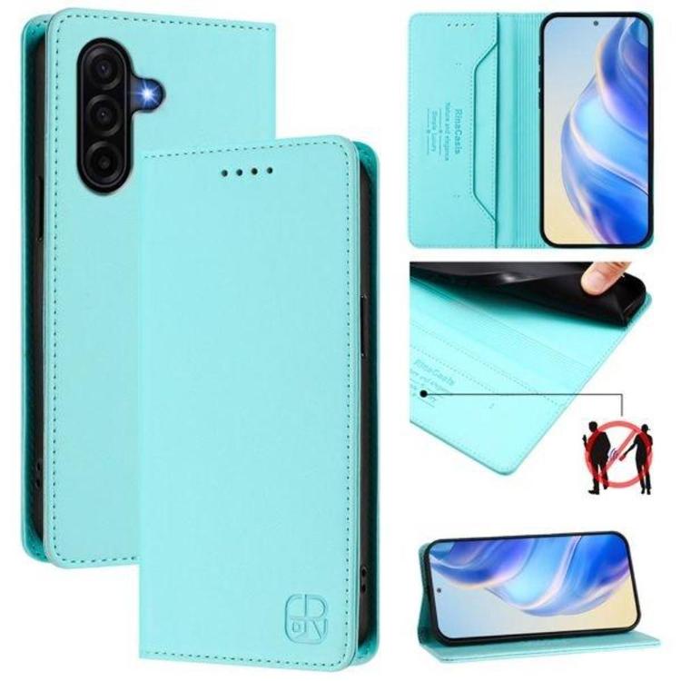Preklopna torbica za pametni telefon Samsung Galaxy A37 5G v turkizni barvi