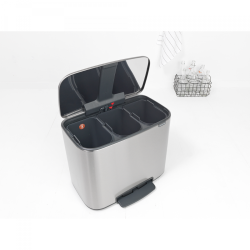Koš za smeti Brabantia 121128, 3 x 11 L, srebrn, na pedal