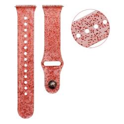 Gumiran pašček 22 mm, rdeče prosojen z bleščicami, za pametno uro_1