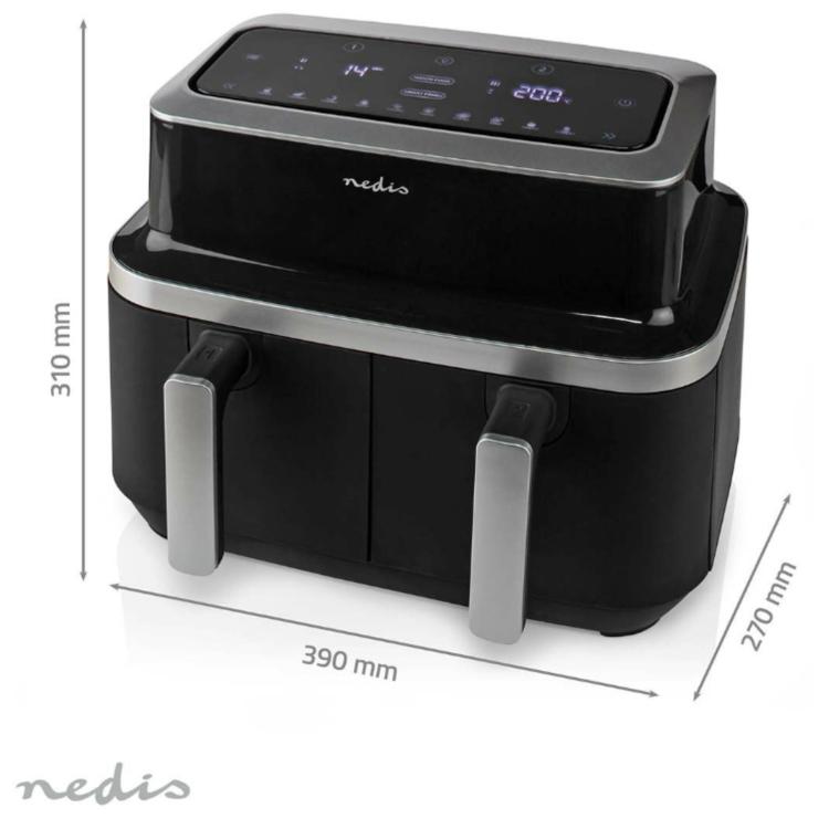 Cvrtnik na vroči zrak Nedis KAAF320BK 2x 4,2 l, 2600 W
