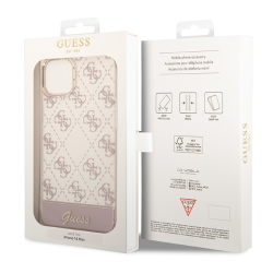Ovitek za iPhone 14 6.1 GUESS GUHCP14SHG4MHP - prozoren z roza potiskom_3