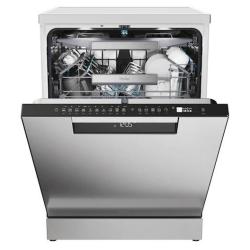 Prostostoječi pomivalni stroj Haier širine 60 cm v elegantni inox izvedbi z digitalnim prikazovalnikom in sodobnim dizajnom predstavlja zmogljivo ter stilsko dovršeno rešitev za vsako kuhinjo.