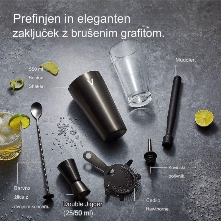Koktejl set VonShef Brushed Graphite