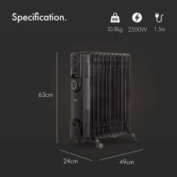Električni oljni radiator VonHaus 2500645, 2500 W, črn