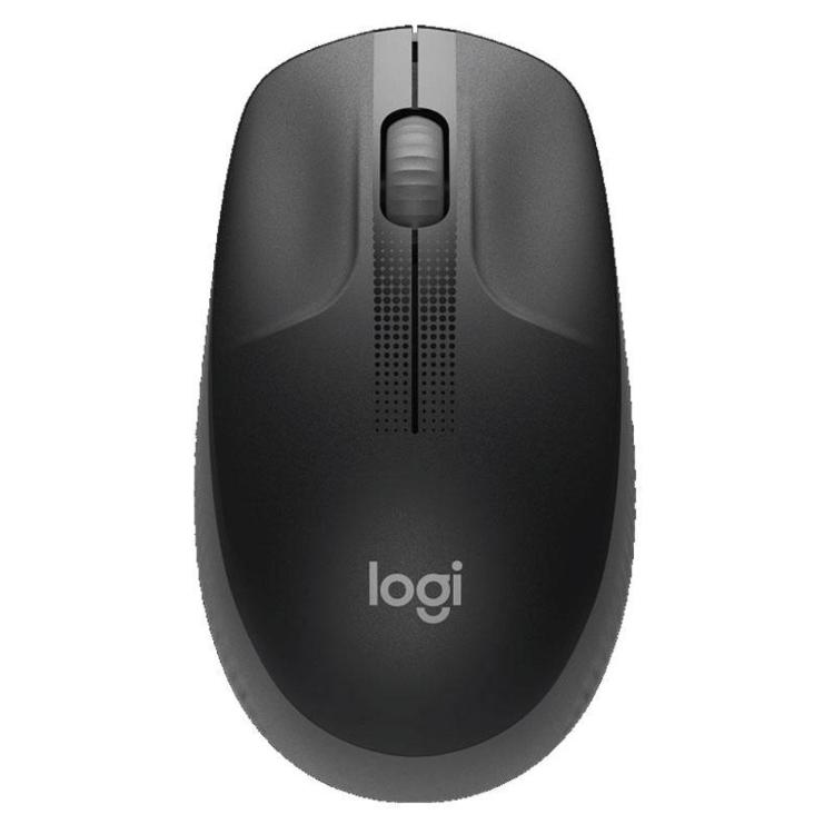 Logitech M190 brezžična optična miška, črna