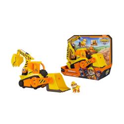 Igralno gradbeno vozilo Rubble's Bark Yard Deluxe Bulldozer iz Rubble & Crew s figurico Rubble in gibljivimi deli, za otroke 3+.