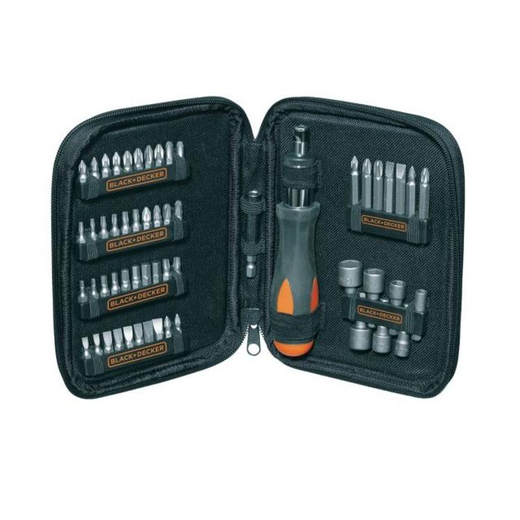 Vijačni nastavki z ragljo Black&Decker A7104, 56 delni set