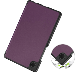 Vijolična preklopna torbica za Samsung Galaxy Tab A11 8.7 z zaščito zaslona in funkcijo stojala.