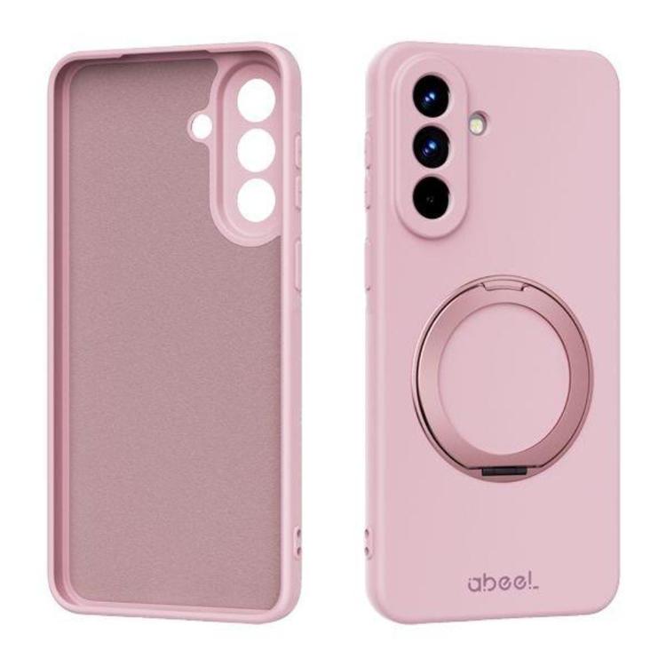 Roza silikonski ovitek za Samsung Galaxy A57 5G z vgrajenim vrtljivim obročem za boljši oprijem in podporo ter natančnim izrezom za kamero nudi zaščito in udobno uporabo.