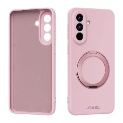 Roza silikonski ovitek za Samsung Galaxy A57 5G z vgrajenim vrtljivim obročem za boljši oprijem in podporo ter natančnim izrezom za kamero nudi zaščito in udobno uporabo.