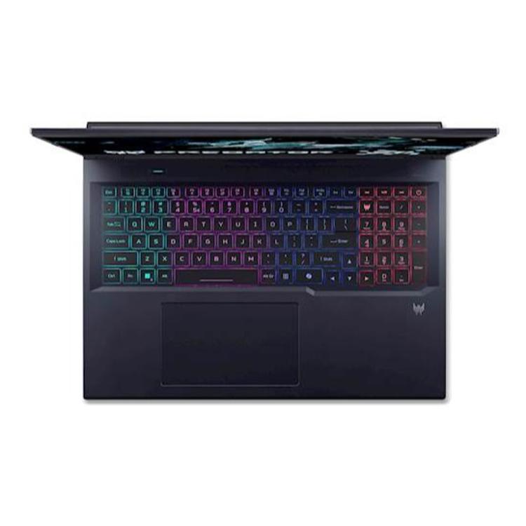 Acer Predator PHN18-72-70Q8 Ultra 7 255HX/32GB/SSD 1TB/18'' WQXGA 240Hz/RTX 5070 8GB/NoOS/AI, pogled od zgoraj, RGB tipkovnica.