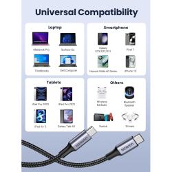 USB-C kabel je združljiv s prenosniki, telefoni, tablicami, brezžičnimi slušalkami in drugimi napravami.