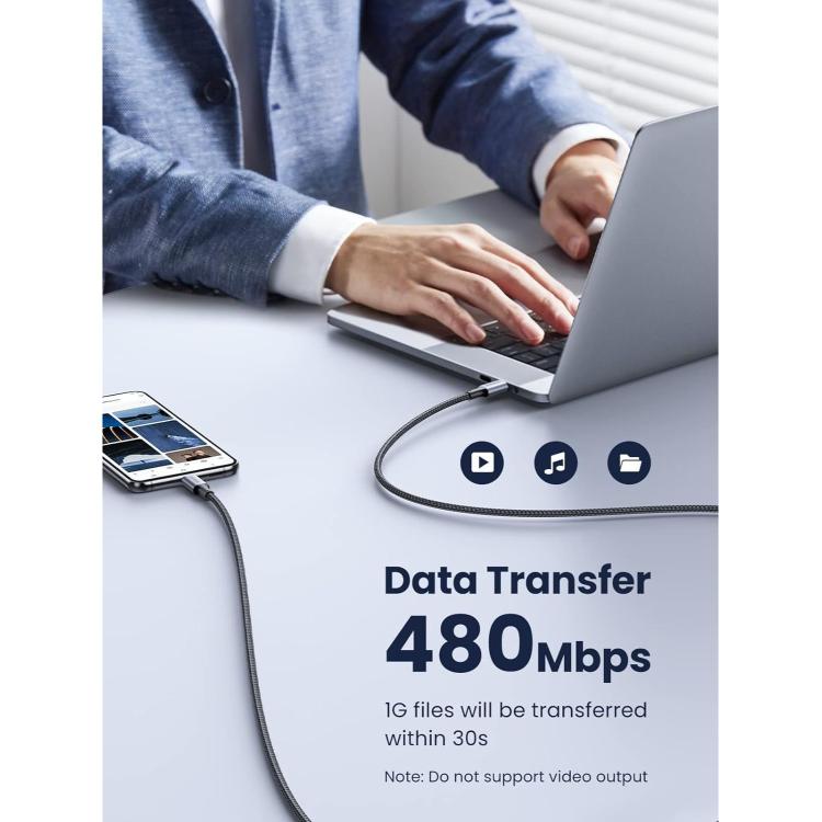 Kabel omogoča prenos podatkov s hitrostjo do 480 Mb/s za hitro sinhronizacijo naprav.