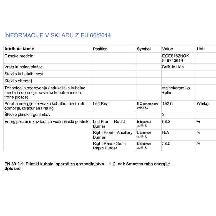 Kuhalna kombinirana plošča ELECTROLUX EGE6182NOK, steklokeramika + plin_2