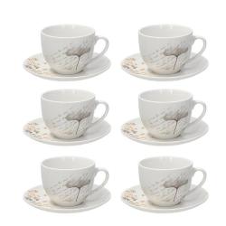 Set skodelic s podstavkom, porcelan, 260 ml, 6 kos