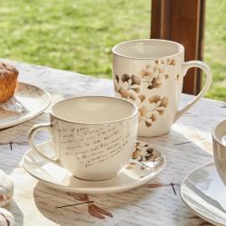 Set skodelic s podstavkom, porcelan, 260 ml, 6 kos