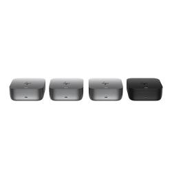 HP USB‑C G6 priklopna postaja, prikazana v več barvnih različicah z enakim kompaktnim dizajnom.prikaz notranjih komponent HP USB‑C G6 priklopne postaje z ohišjem, vezji in priključki.