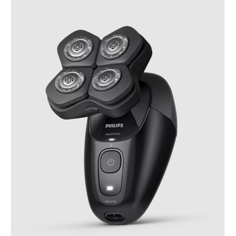 Philips brivnik za glavo, ergonomska oblika in štiri rotacijske glave za natančno in udobno britje