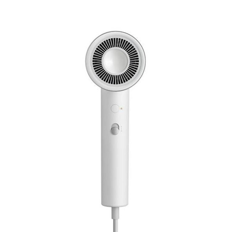 Sprednji pogled na sušilnik za lase Xiaomi Hair Dryer H500 z izpustom zraka in upravljalnima gumboma.