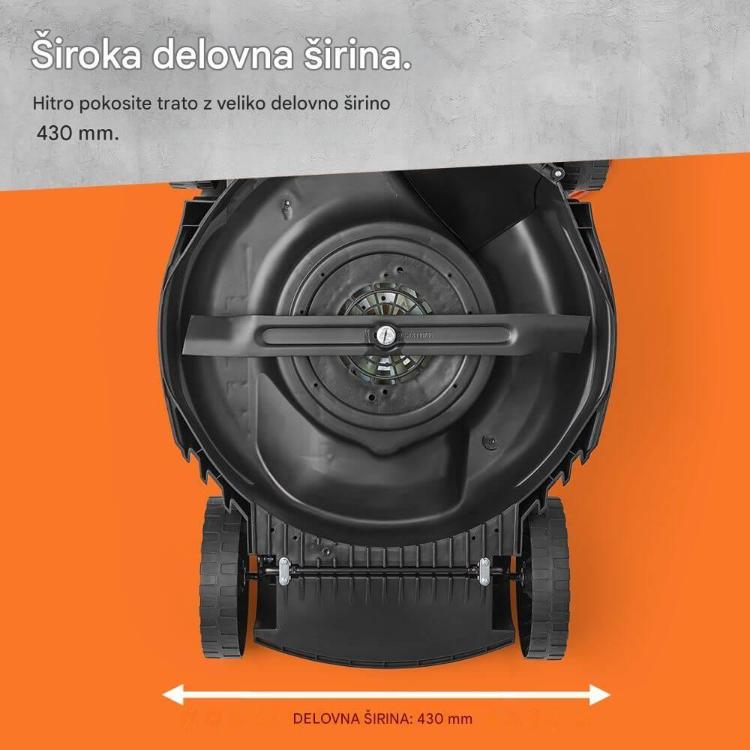 VonHaus kosilnica z nastavljivim ročajem, 12-metrskim napajalnim kablom in integriranim ročajem za prenašanje zagotavlja udobno uporabo, velik delovni doseg ter enostavno shranjevanje.