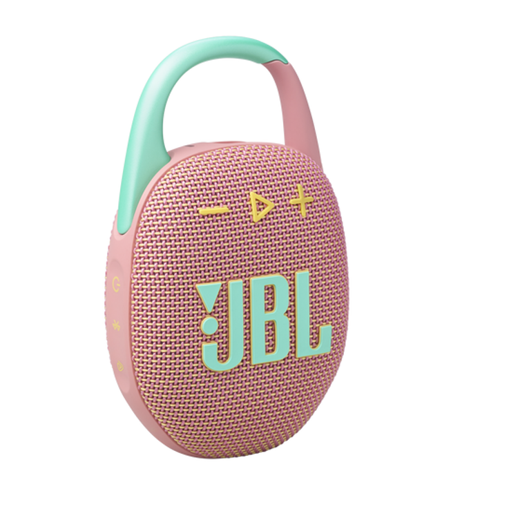 Prenosni zvočnik JBL z večbarvnim ohišjem in odprtim karabinom