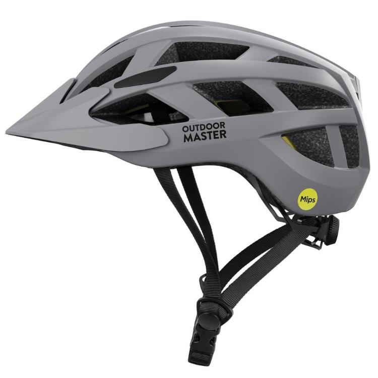 Kolesarska čelada Outdoor Master GEM, MIPS, siva, L