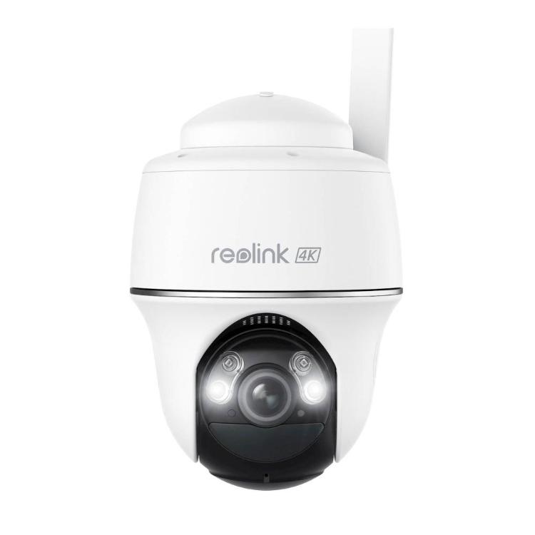 Reolink Go G440 4K zunanja baterijska kamera z vrtljivo PTZ zasnovo, vgrajeno osvetlitvijo in podporo za 4G LTE povezljivost.