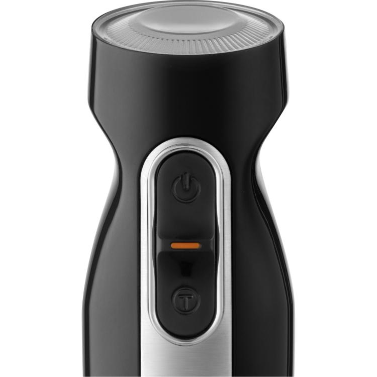 Upravljalni gumbi paličnega mešalnika Sencor, vklop in turbo funkcija na ročaju.