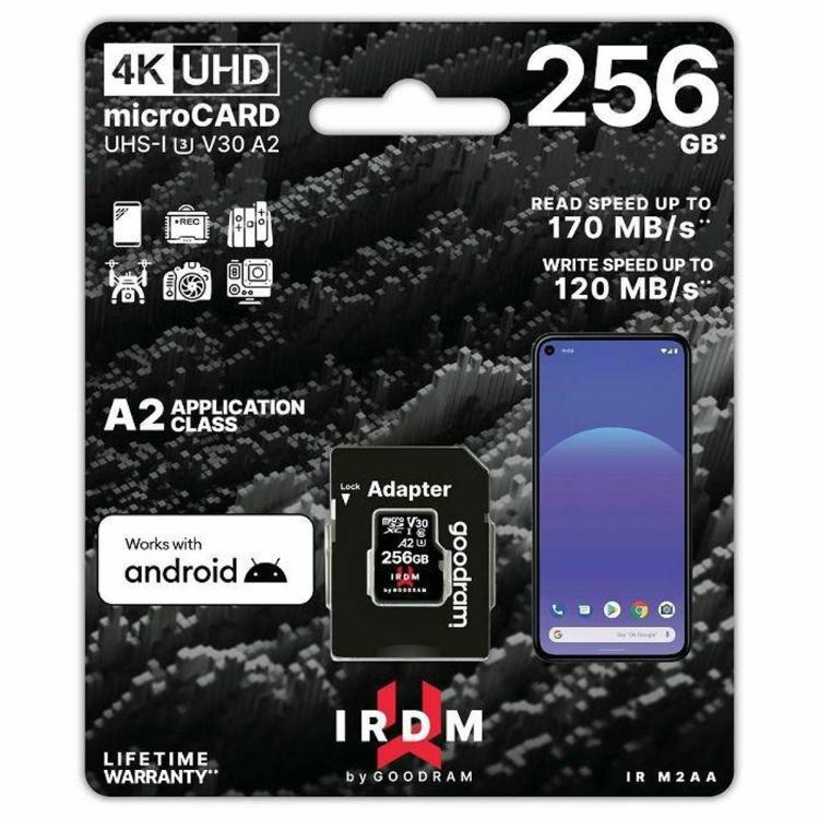 Spominska kartica MicroSD Goodram 256GB, 170MB/s, IRDM M2A IR-M2AA-2560R12