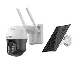 ISNATCH Wi‑Fi varnostna kamera 360° z dvema antenama, rotacijsko glavo in priloženim solarnim panelom za napajanje