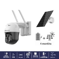 Komplet vsebuje zunanje kamero in solarni panel za brezžično delovanje z do 4 meseci avtonomije