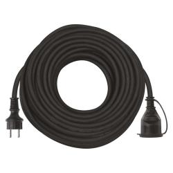 Zunanji podaljšek 30 m / 1 vtičnica / črni / guma-neopren / 250 V / 1,5 mm2