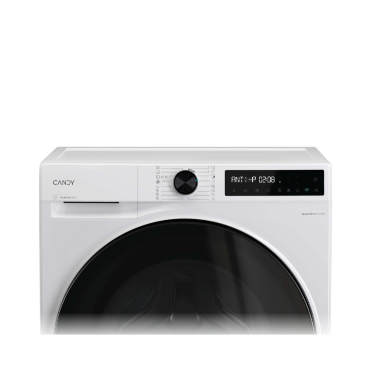 Upravljalna plošča pralnega stroja z vrtljivim gumbom in zaslonom