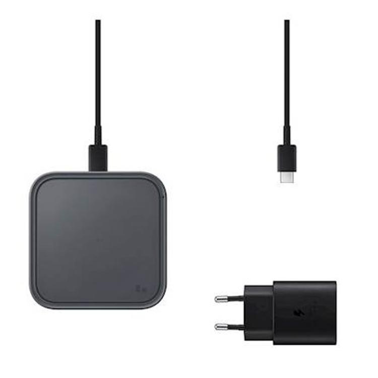 Originalna brezžična polnilna postaja, adapter in kabel Samsung, 15 W, siva