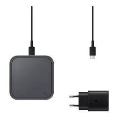 Originalna brezžična polnilna postaja, adapter in kabel Samsung, 15 W, siva