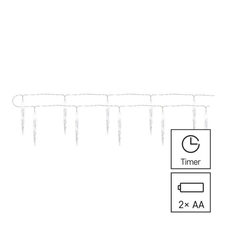 Božična girlanda Emos, LED, 10x ledena sveča, 1,35 m, notranja, hladna