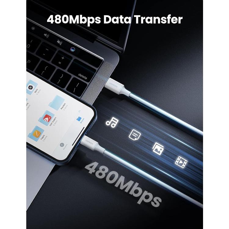 Kabel omogoča prenos podatkov s hitrostjo do 480 Mb/s za hitro sinhronizacijo datotek.