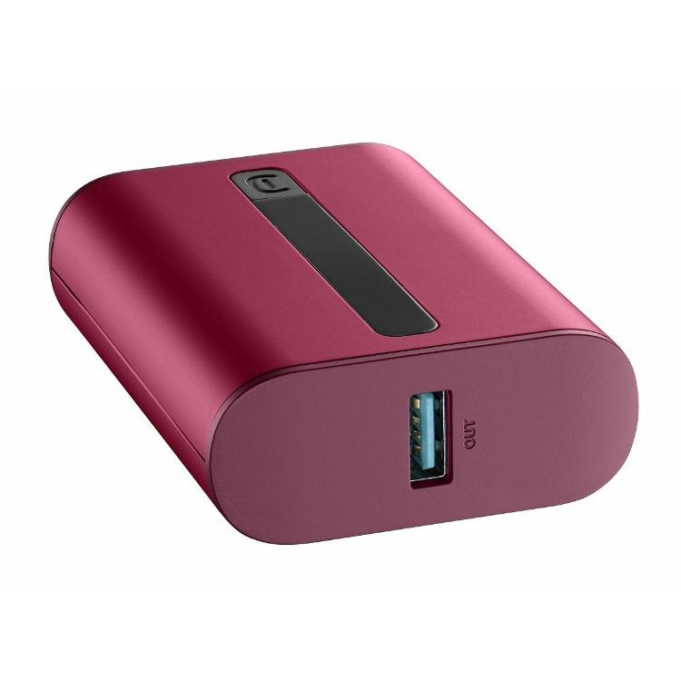 Prenosna baterija CellularLine Thunder, 10000 mAh, rdeča