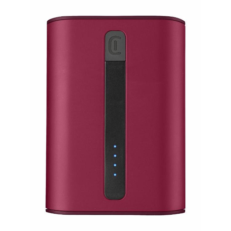 Prenosna baterija CellularLine Thunder, 10000 mAh, rdeča