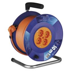 Kolutni podaljšek Emos 50 m / 4 vtičnice / oranžni / PVC / 230 V / 1,5 mm2