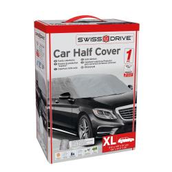 Škatla “Swiss Drive Car Half Cover” z rdečim robom, prikazom avta in velikostjo M (259 × 147 × 51 cm).
