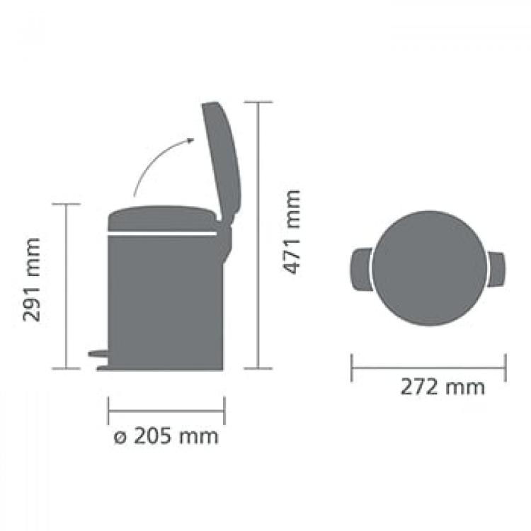 Koš za smeti Brabantia, 5 L, bel