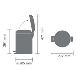 Koš za smeti Brabantia, 5 L, bel
