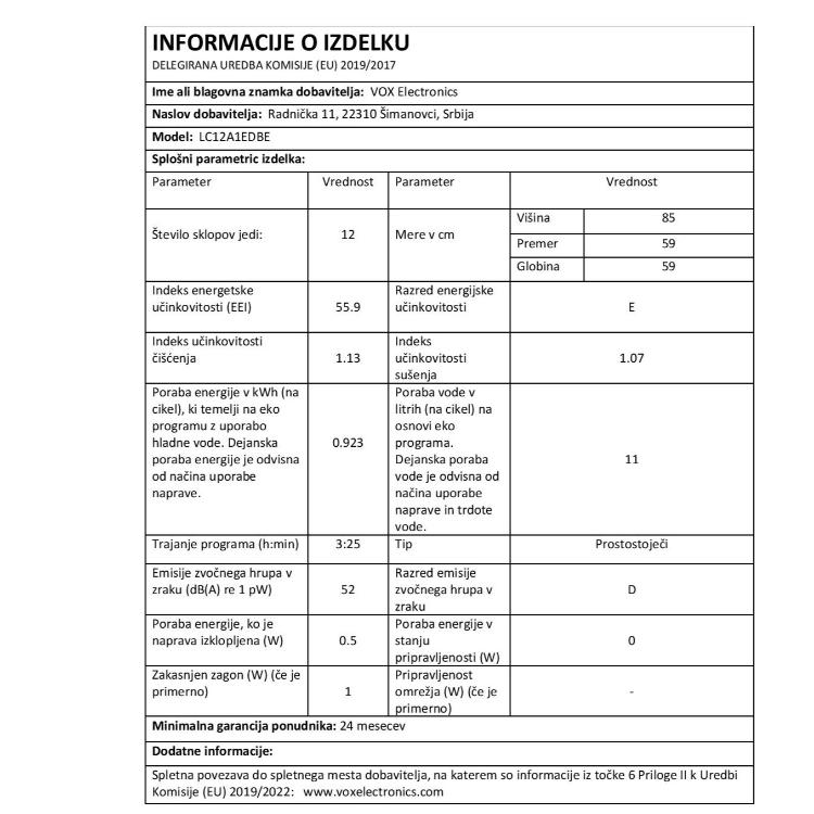 Pomivalni stroj VOX LC12A1EDBE, belo-črn_4
