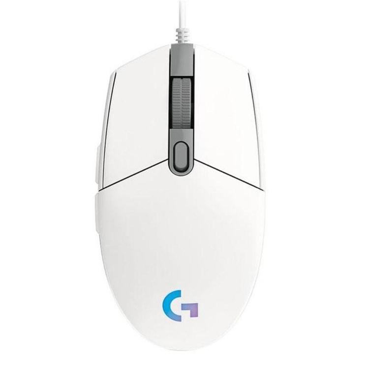 Miška Logitech G102 Lightsync, gaming, bela