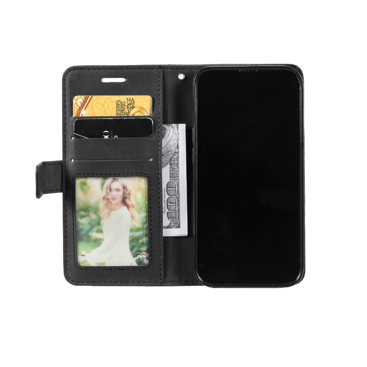 Preklopna torbica za Apple iPhone 16 Pro Max (WLGO-LINES), črna