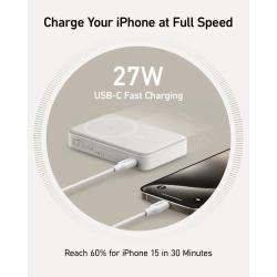 Prenosna baterija Anker MagGo 633, 10000 mAh, bel